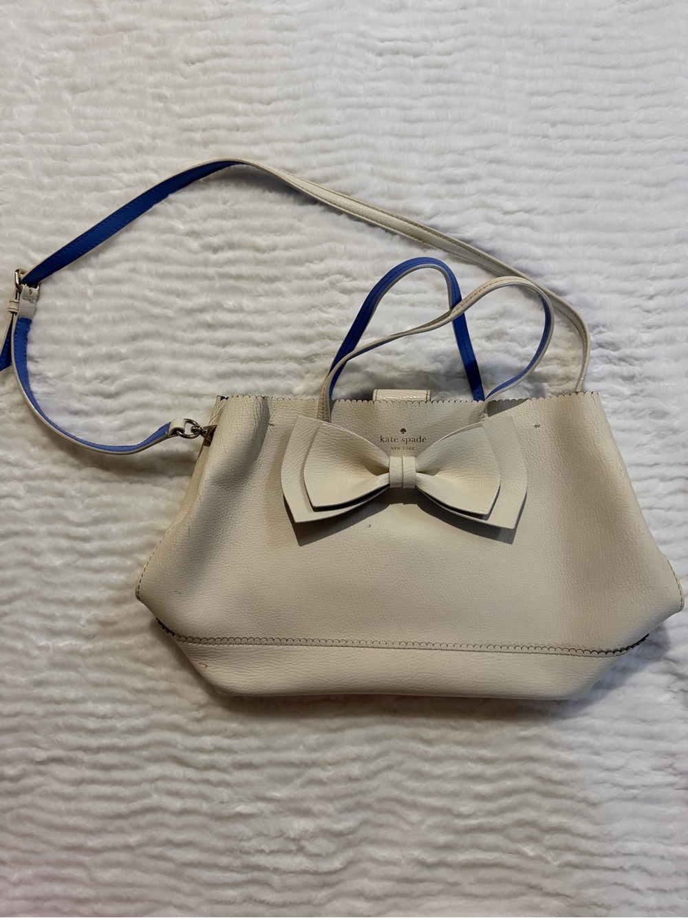 Kate Spade Cream Leather Bow Bag